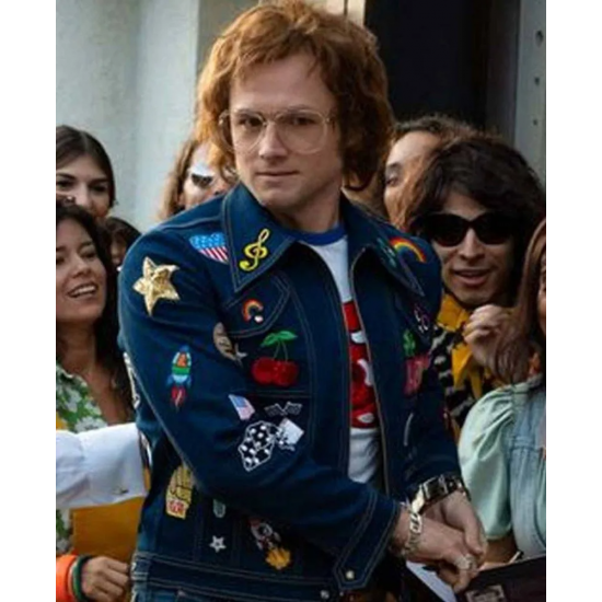 Rocketman Elton John Blue Denim Jacket with Patches