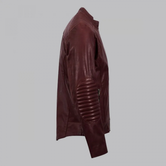 Rupal Maroon Custom Leather Motorcycle Jacket Men