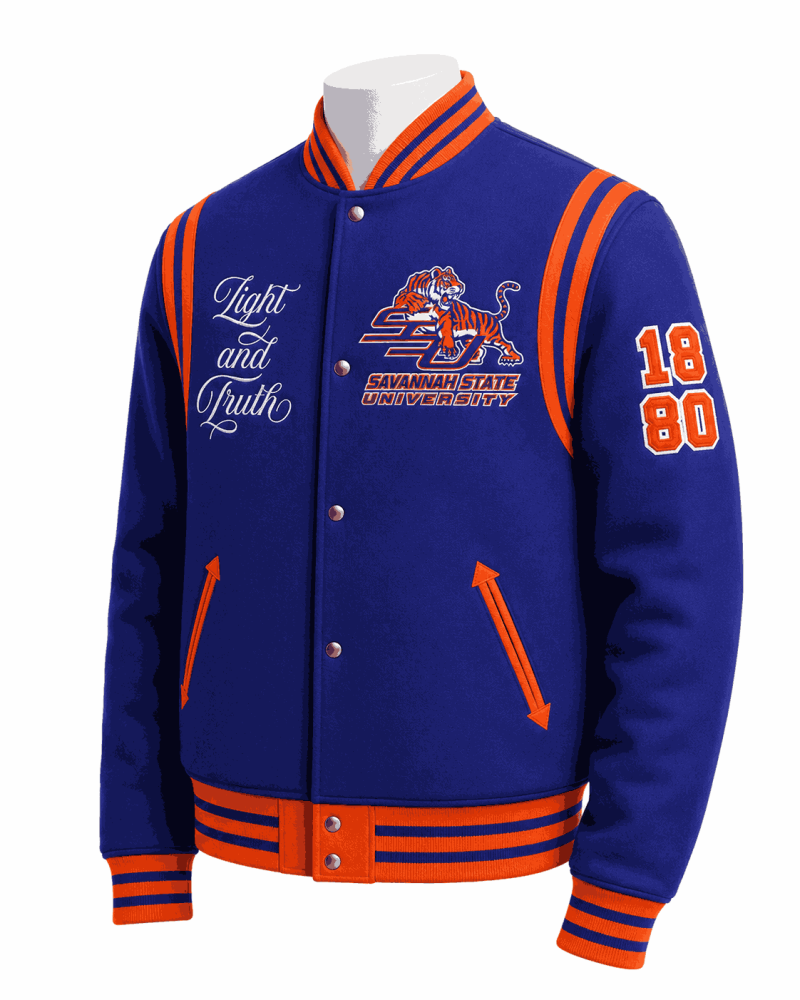 Savannah State University Style Varsity Wool Jacket - Unisex