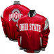 Scarlet Ohio State Buckeyes Power Red Satin Full-Snap Jacket