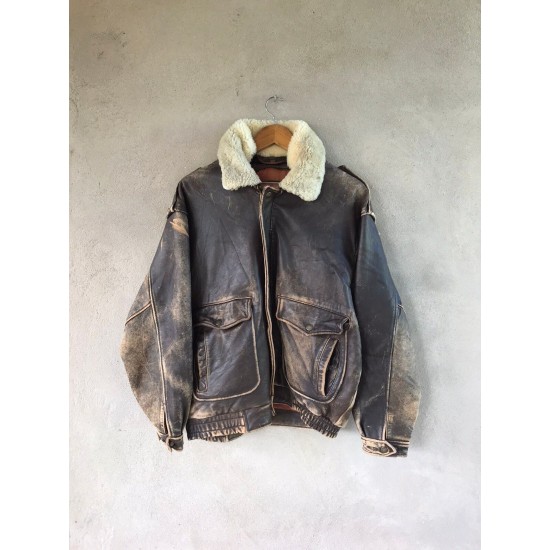 Seditionaries Rare Basic Wear Flight Brown Leather Jacket