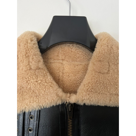 Shearling Aviator Timeless Black Leather Jacket