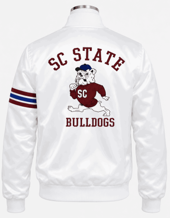 South Carolina State Style White Satin Jacket - Unisex