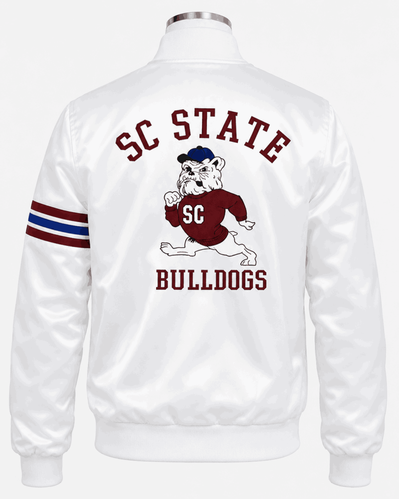 South Carolina State Style White Satin Jacket - Unisex
