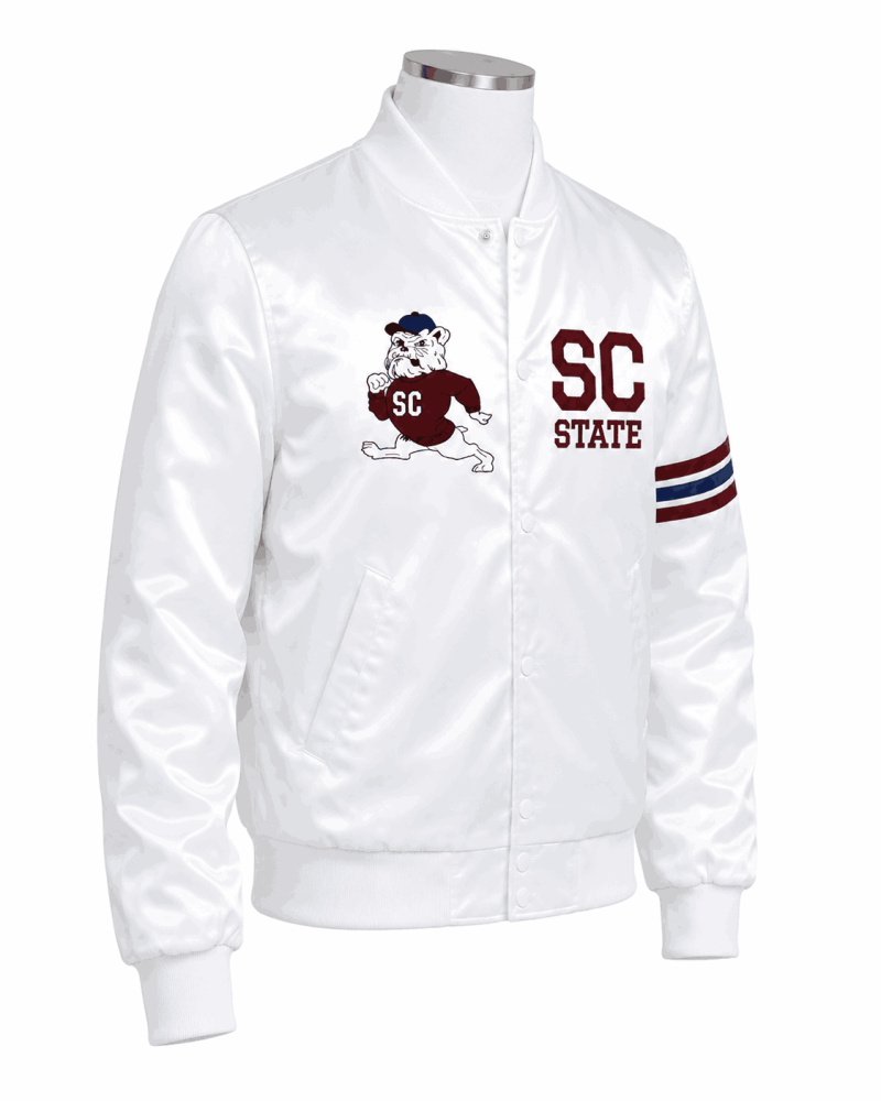 South Carolina State Style White Satin Jacket - Unisex