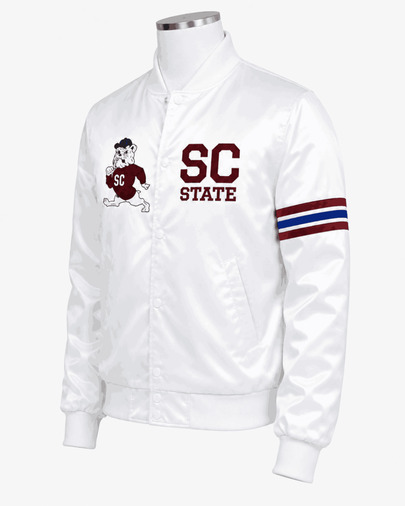 South Carolina State Style White Satin Jacket - Unisex