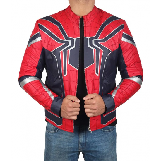 Spiderman Infinity War Red Leather Jacket Costume