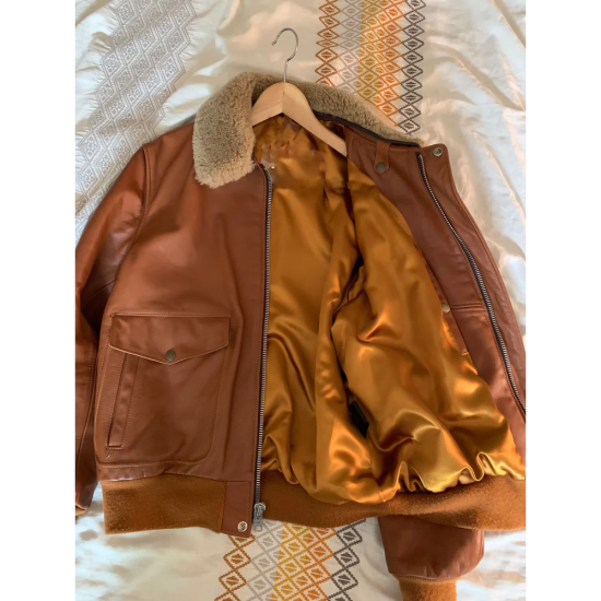 Supreme x Schott A 2 Brown Leather Jacket with Gold Lining