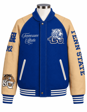 Tennessee State Style Royal Varsity Wool Jacket - Unisex