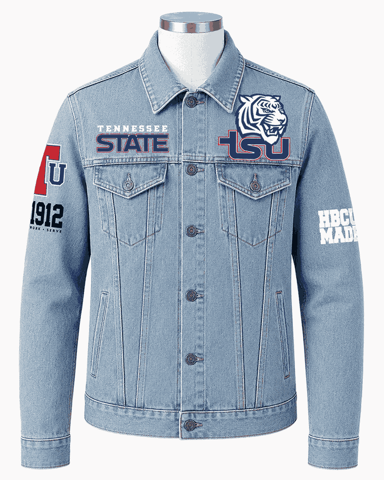 Tennessee State University Style Blue Denim Jacket - Unisex