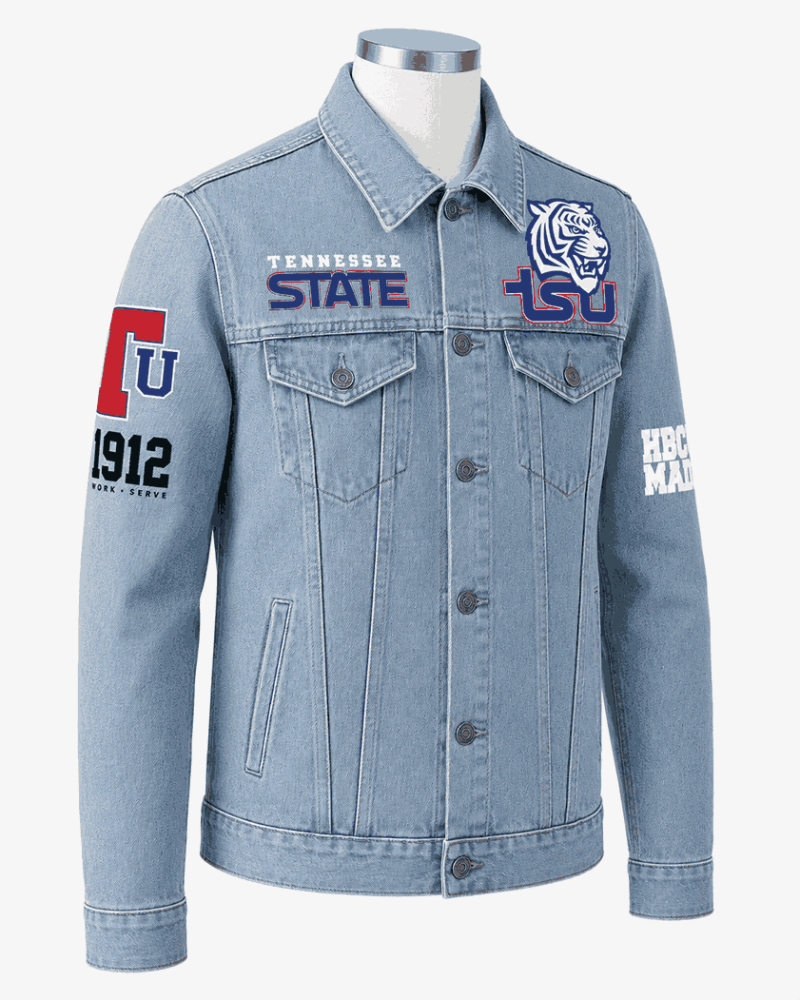 Tennessee State University Style Blue Denim Jacket - Unisex