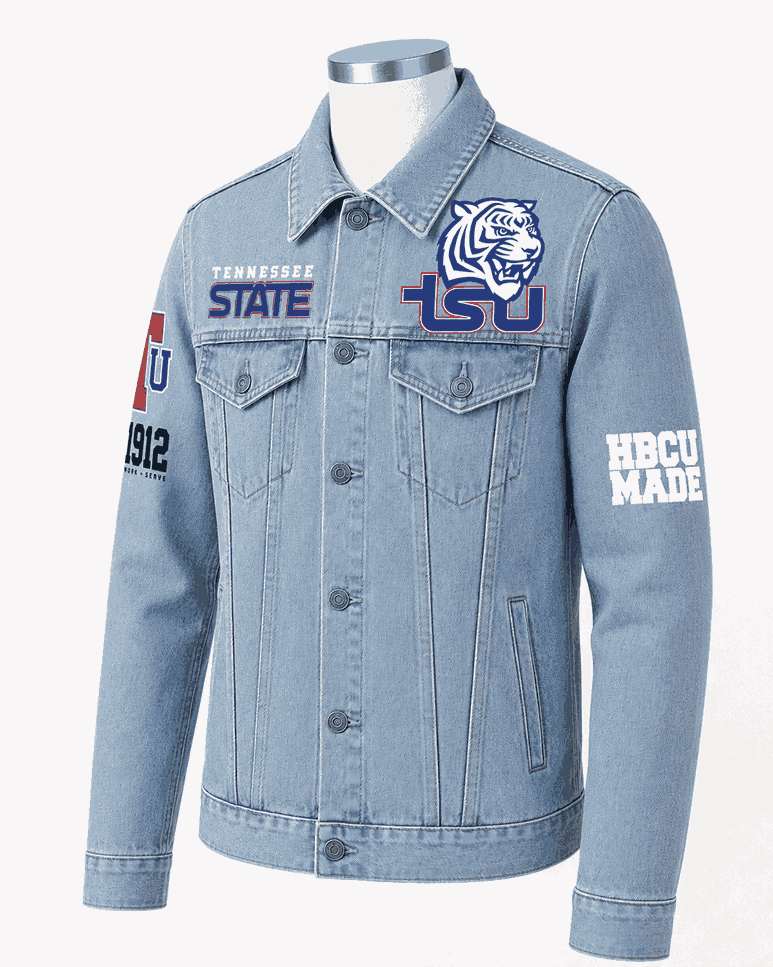 Tennessee State University Style Blue Denim Jacket - Unisex