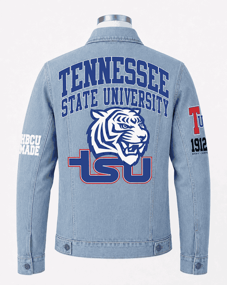Tennessee State University Style Blue Denim Jacket - Unisex