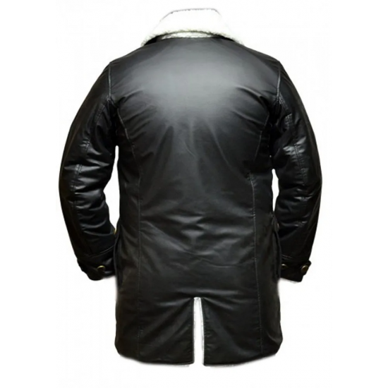 The Dark knight Rises Bane Leather Buffing Black Trench Coat Jacket