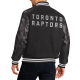 Toronto Raptors Varsity Black Wool Leather Jacket