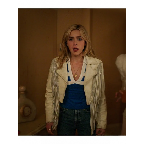 Totally Killer Kiernan Shipka Fringe Leather Jacket