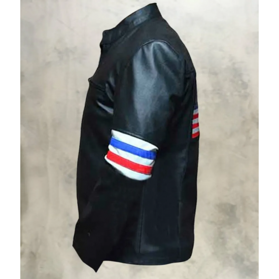 USA Flag Peter Fonda Easy Rider Leather Jacket