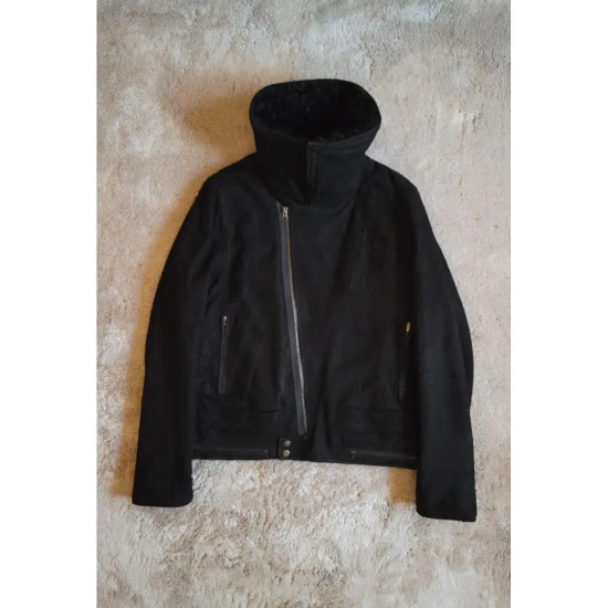 Undercover Blistered Lamb Astro Black Leather Jacket