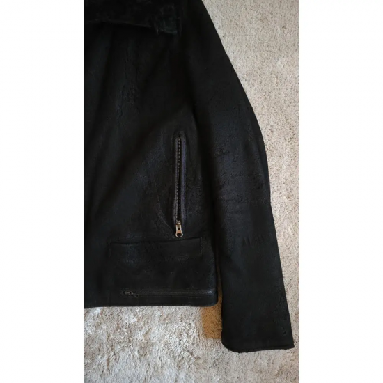 Undercover Blistered Lamb Astro Black Leather Jacket