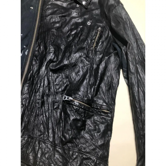 Undercover Klaus Black Leather Hybrid Jacket