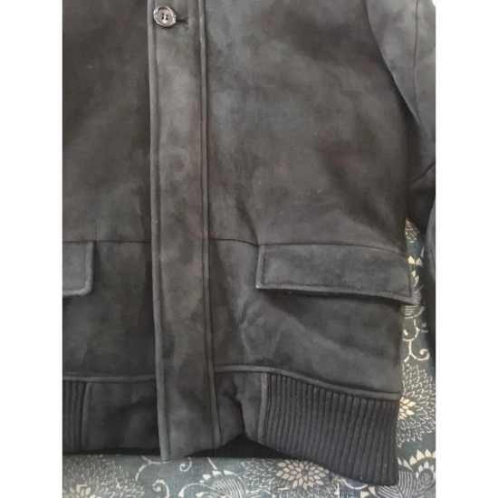 Undercover Old Mouton Black Leather Jacket Hoodie