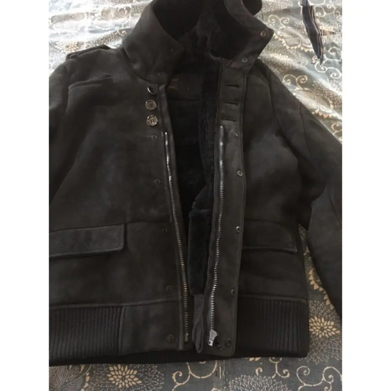 Undercover Old Mouton Black Leather Jacket Hoodie