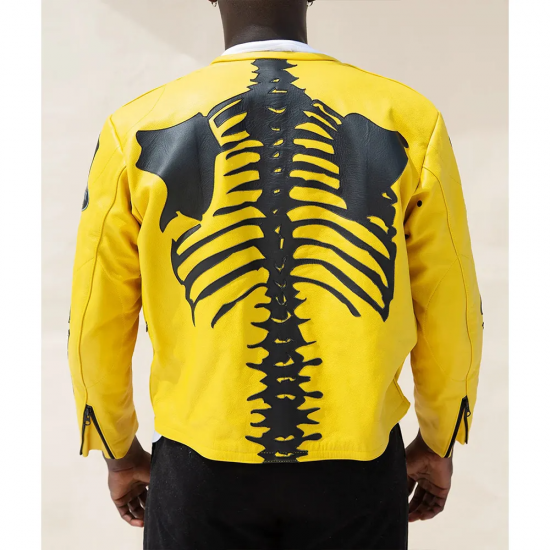 Vanson Skeleton Yellow Leather Jacket