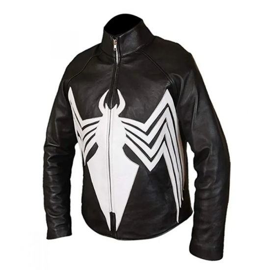 Venom Black Leather Jacket Costume