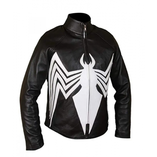 Venom Black Leather Jacket Costume