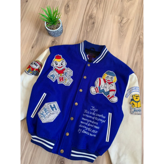 Vintage 80's Toys Blue Varsity Jacket Louis Marx