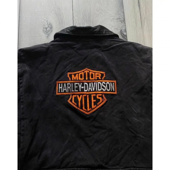 Vintage 90's Harley Davidson Moto Genuine Leather Jacket