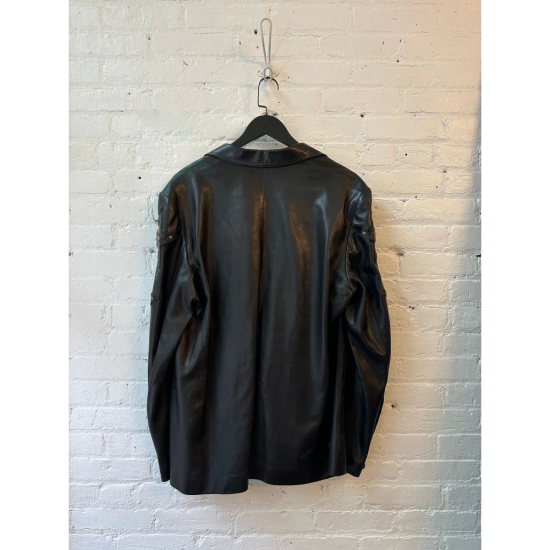 Vintage Chrome Hearts Men's Black Leather Jacket
