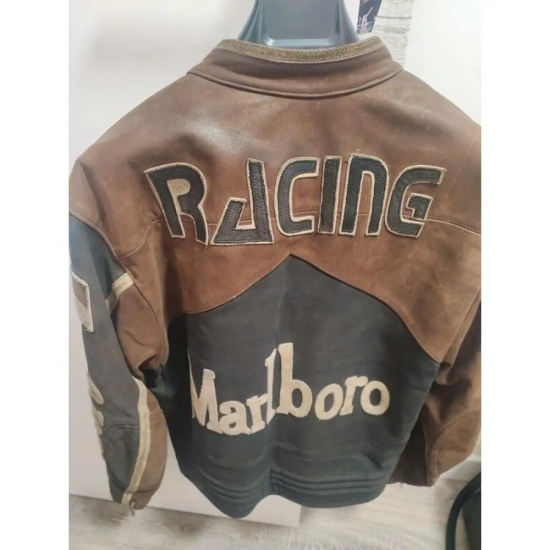 Vintage Marlboro Racing Brown Leather Jacket