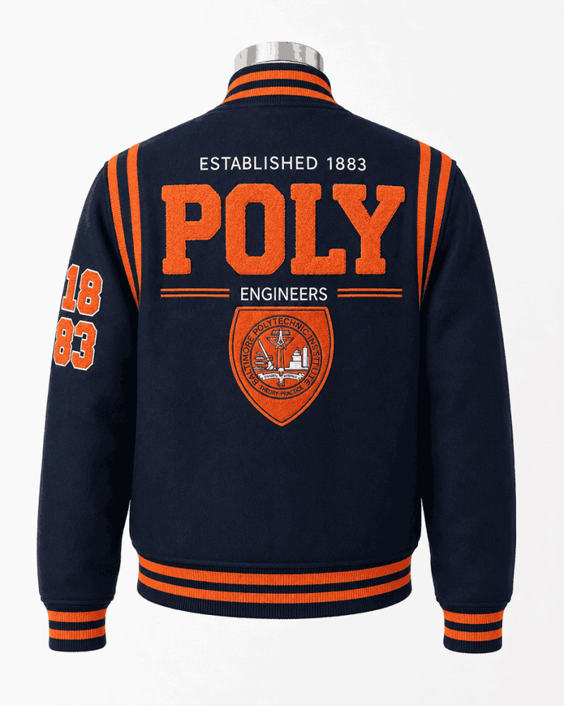 Women's Baltimore Polytechnic Institute Navy Style Varsity Jacket