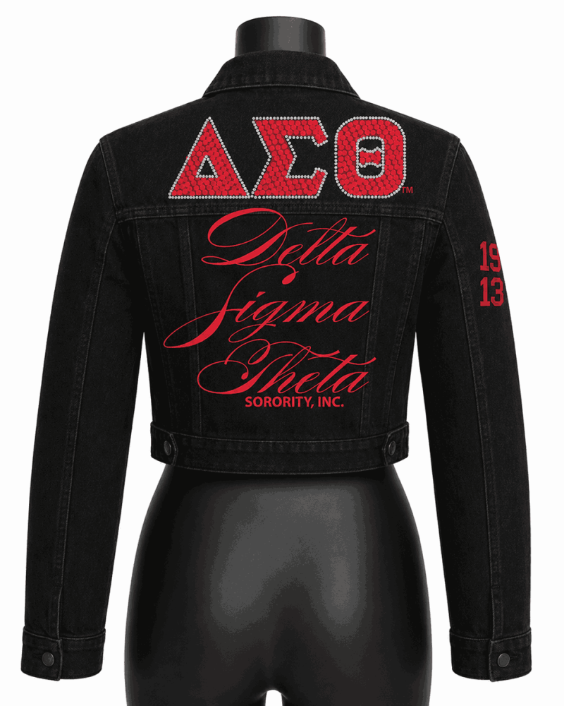 Women's Delta Rhinestone Style Cropped Denim Jacket