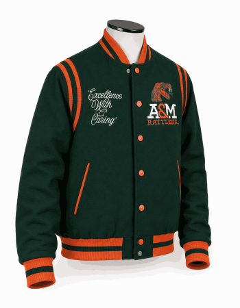 Women's Florida A&M University 1887 Green Style Varsity Jacket