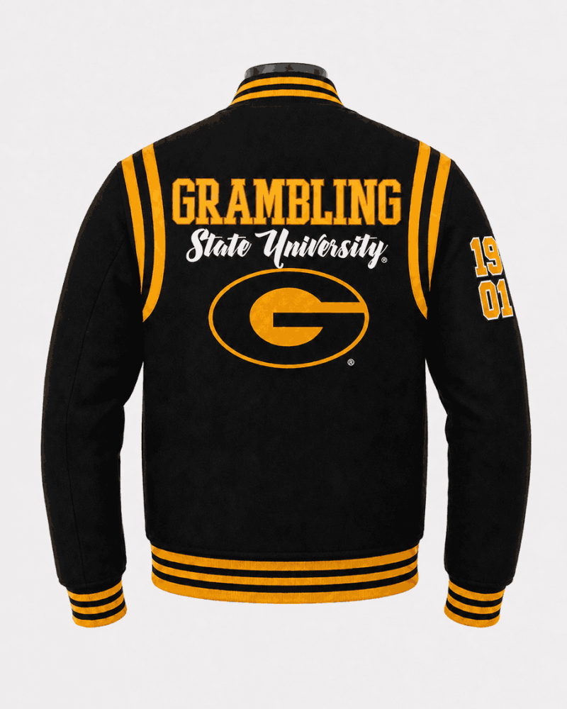 Women's Grambling State Style Black Varsity Jacket