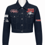 Women's Jackson State University Style Cropped Denim Jacket