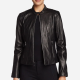 Women Madame Black Leather Jacket