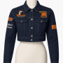 Women's Morgan State Cropped Navy Style Denim Jacket