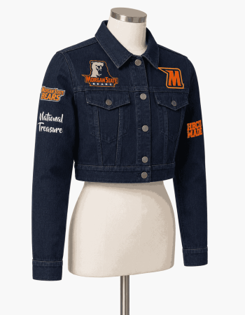 Women's Morgan State Cropped Navy Style Denim Jacket