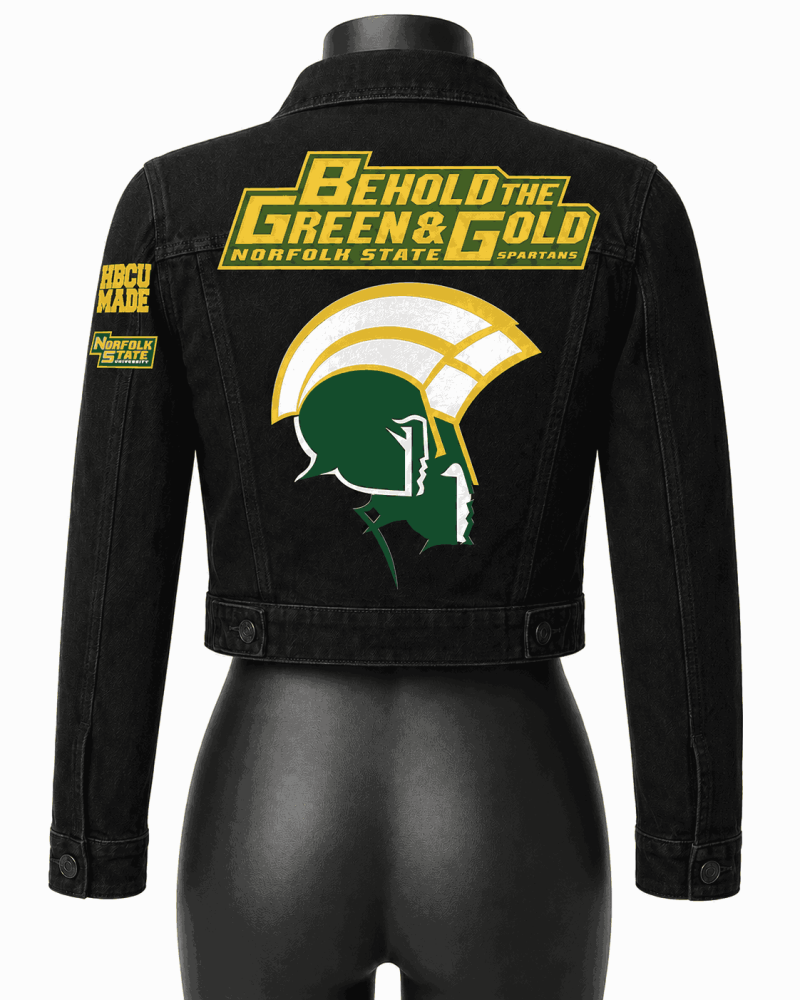 Women's Norfolk State University Style Cropped Denim Jacket
