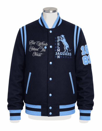 Spelman College Jaguars Navy Style Varsity Jacket - Unisex