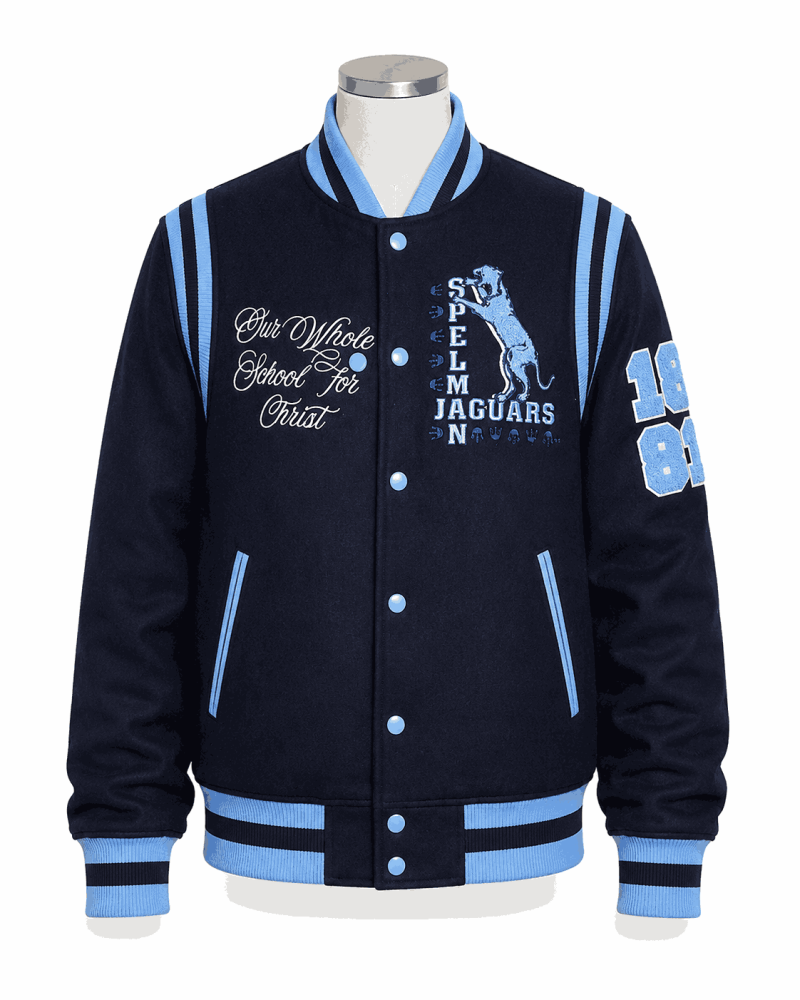 Spelman College Jaguars Navy Style Varsity Jacket - Unisex