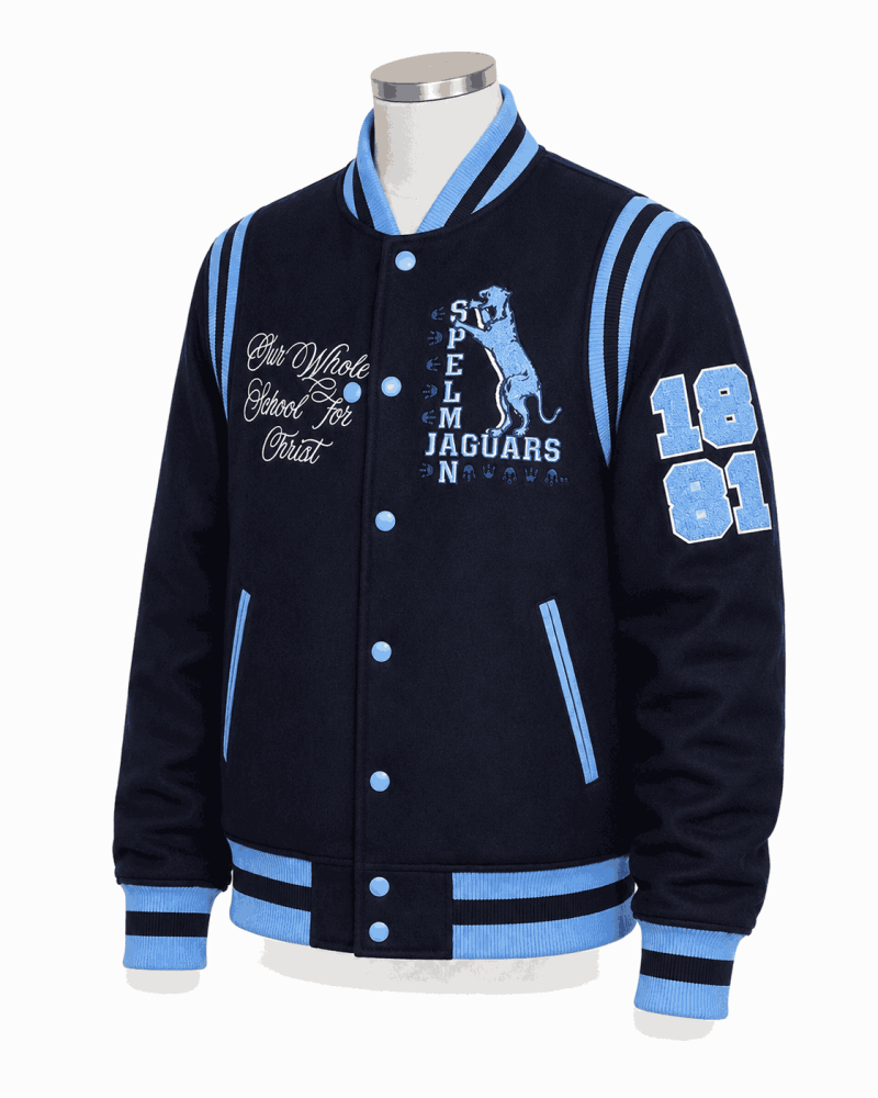 Spelman College Jaguars Navy Style Varsity Jacket - Unisex