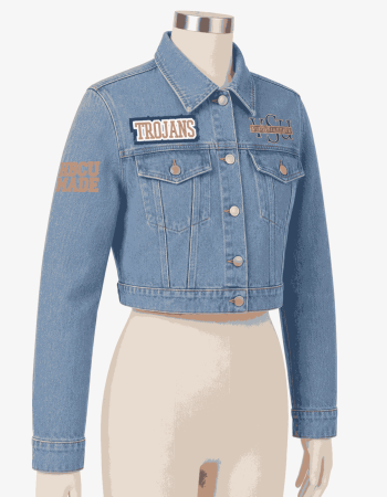 Women's Virginia State University Style Cropped Denim Jacket