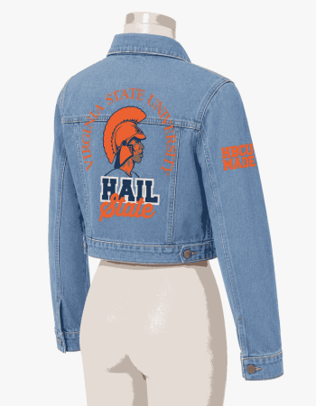 Women's Virginia State University Style Cropped Denim Jacket