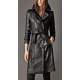 Women's Black Sheepskin Leather Long Coat