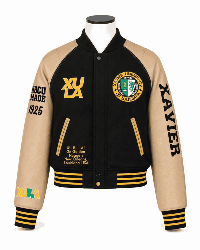 Xavier University Style Black Varsity Jacket - Unisex