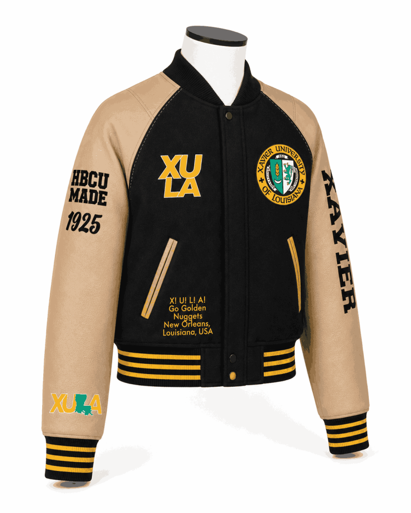 Xavier University Style Black Varsity Jacket - Unisex